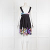 Catherine Malandrino Black Sundress with Floral Applique