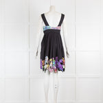Catherine Malandrino Black Sundress with Floral Applique