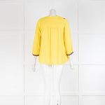 ba&sh Yellow Blouse With Embroidered Collar & Cuffs