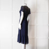Michael By Michael Kors Navy Gold Studded Short Sleeve Dress