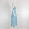 Rixo Light Blue Print Wrap Dress