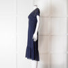 Michael By Michael Kors Navy Gold Studded Short Sleeve Dress