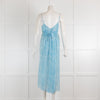 Rixo Light Blue Print Wrap Dress