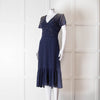 Michael By Michael Kors Navy Gold Studded Short Sleeve Dress