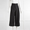 The Editor's Market Black Wide Leg Pleated Crop Trousers