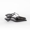 Prada Black Satin Logo Pointed-Toe Court Shoes