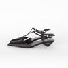 Prada Black Satin Logo Pointed-Toe Court Shoes