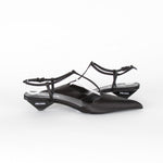 Prada Black Satin Logo Pointed-Toe Court Shoes