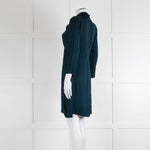 Sandro Teal Green Crystal Neck Detail Sleeved Dress