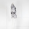 Tory Burch White/Black Floral/Silver Sequins Cotton Long Sleeve Top