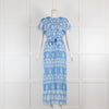 Beulah London Blue Peacock Print Dress