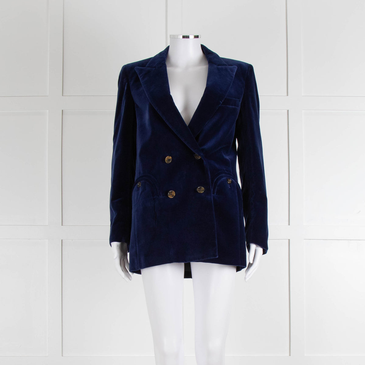 Blaze Blue Velvet Tailored Blazer Jacket