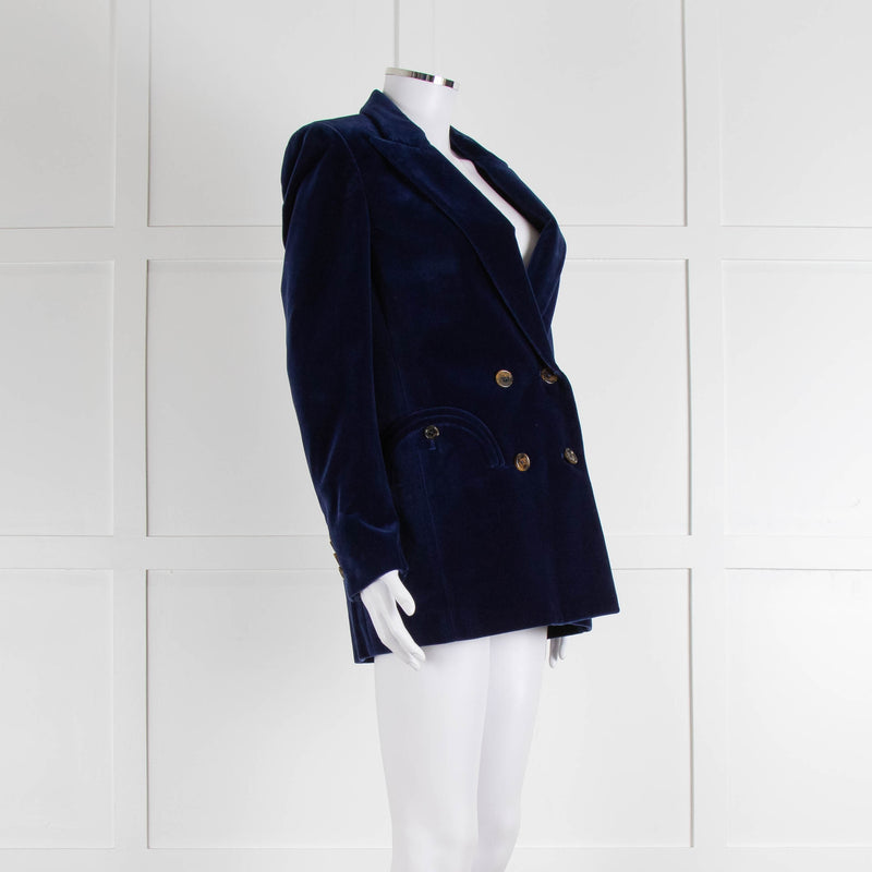 Blaze Blue Velvet Tailored Blazer Jacket