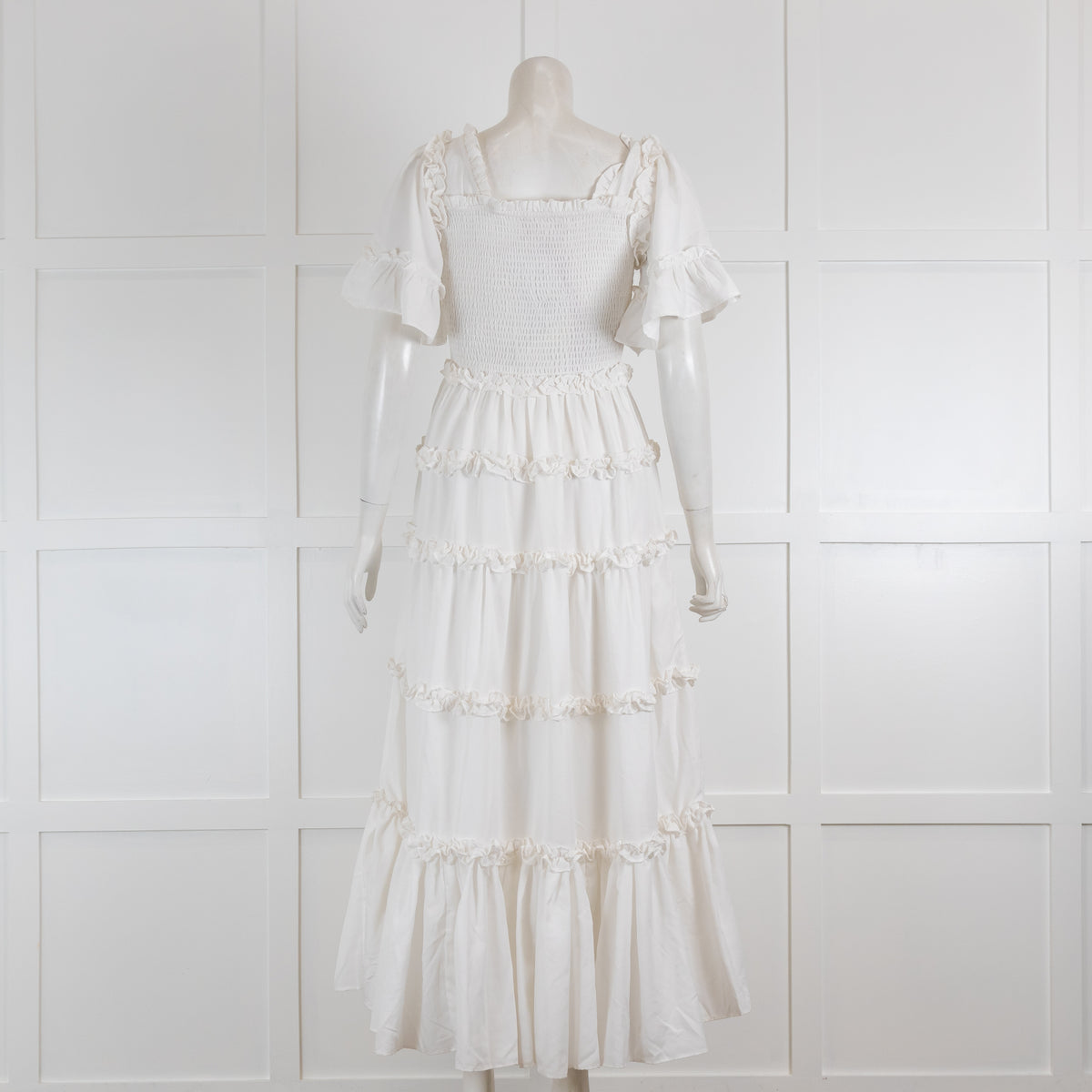 Jessakae White Smocked Frill Dress