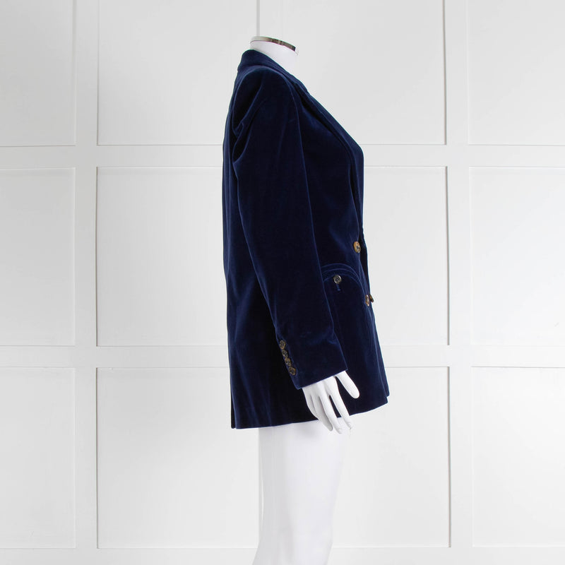 Blaze Blue Velvet Tailored Blazer Jacket