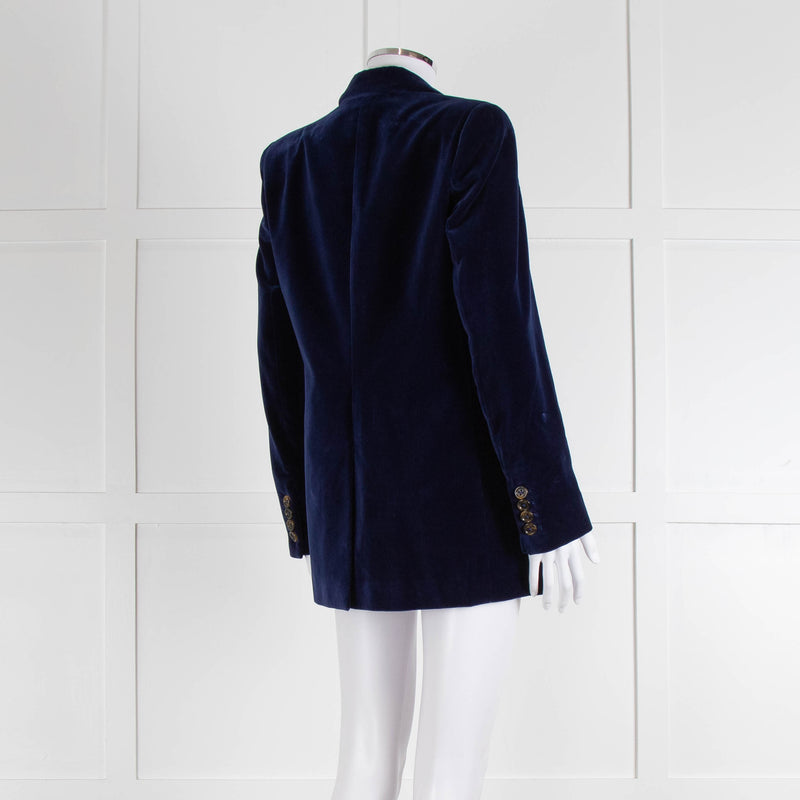 Blaze Blue Velvet Tailored Blazer Jacket