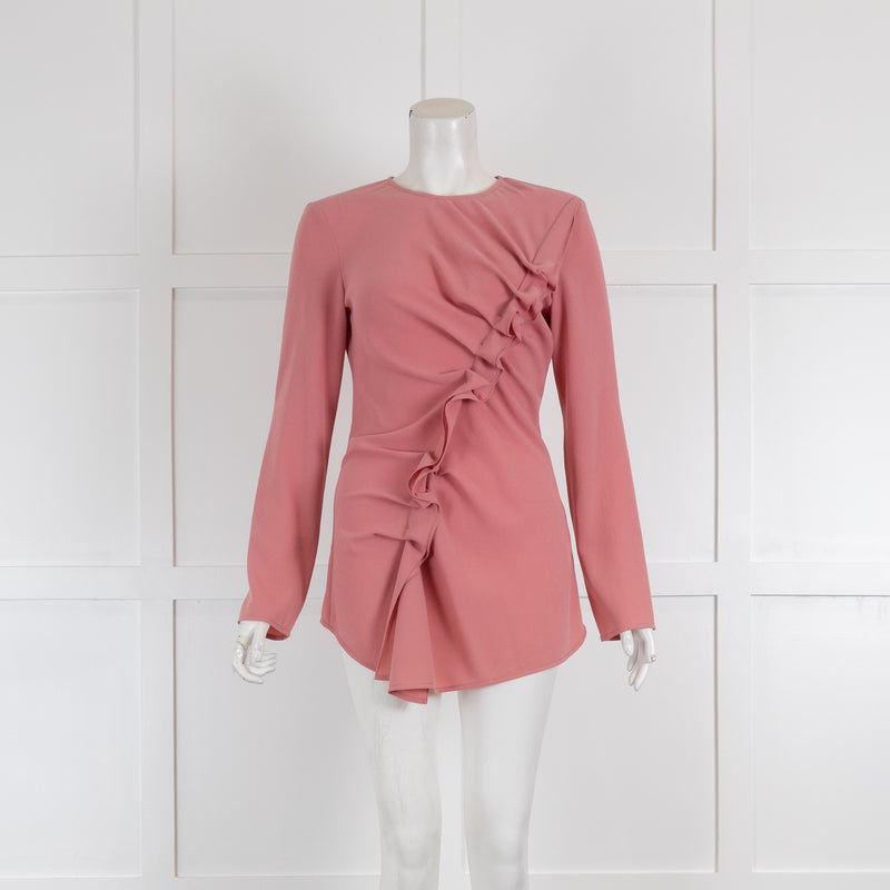 Sies Marjan Pink Top with Front Ruffle