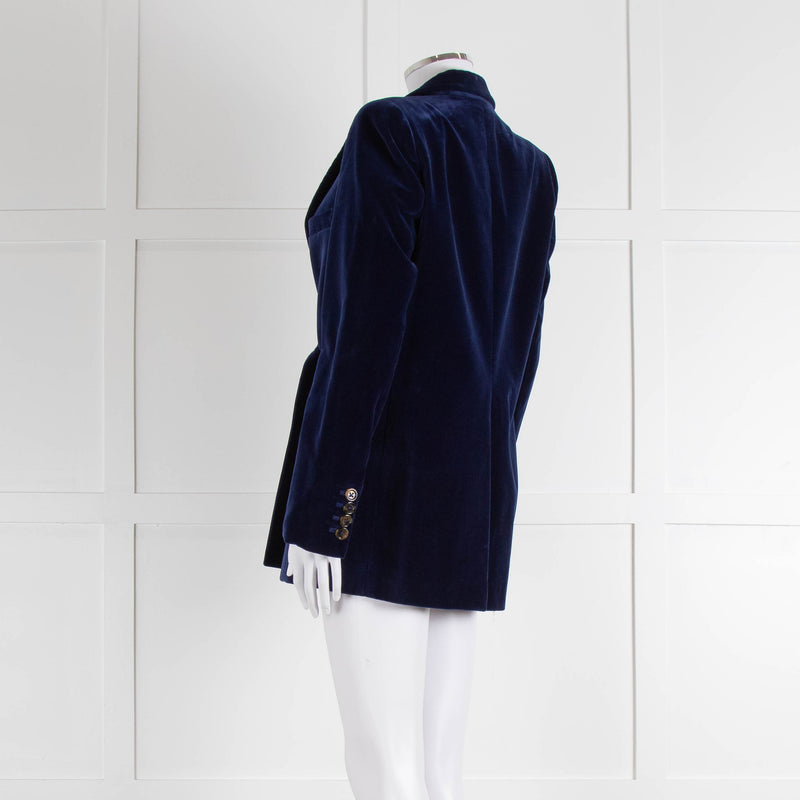 Blaze Blue Velvet Tailored Blazer Jacket