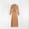 Albus Lumen Brown Silk Shirt Maxi Dress