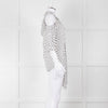 Erdem White Black Polka Dot Cut Out Shoulder Silk Top