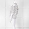 Erdem White Black Polka Dot Cut Out Shoulder Silk Top