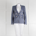 Veronica Beard Blue Linen Blend Blazer Jacket