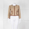 By Malene Birger Beige Tan Leather Trim Short Jacket