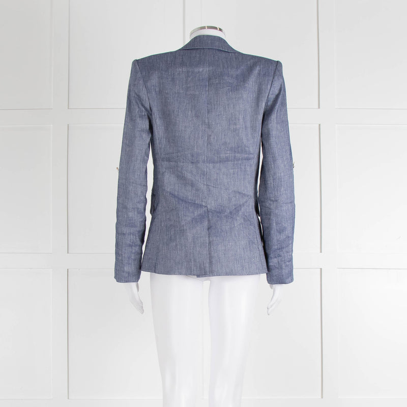 Veronica Beard Blue Linen Blend Blazer Jacket
