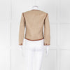 By Malene Birger Beige Tan Leather Trim Short Jacket