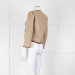 By Malene Birger Beige Tan Leather Trim Short Jacket