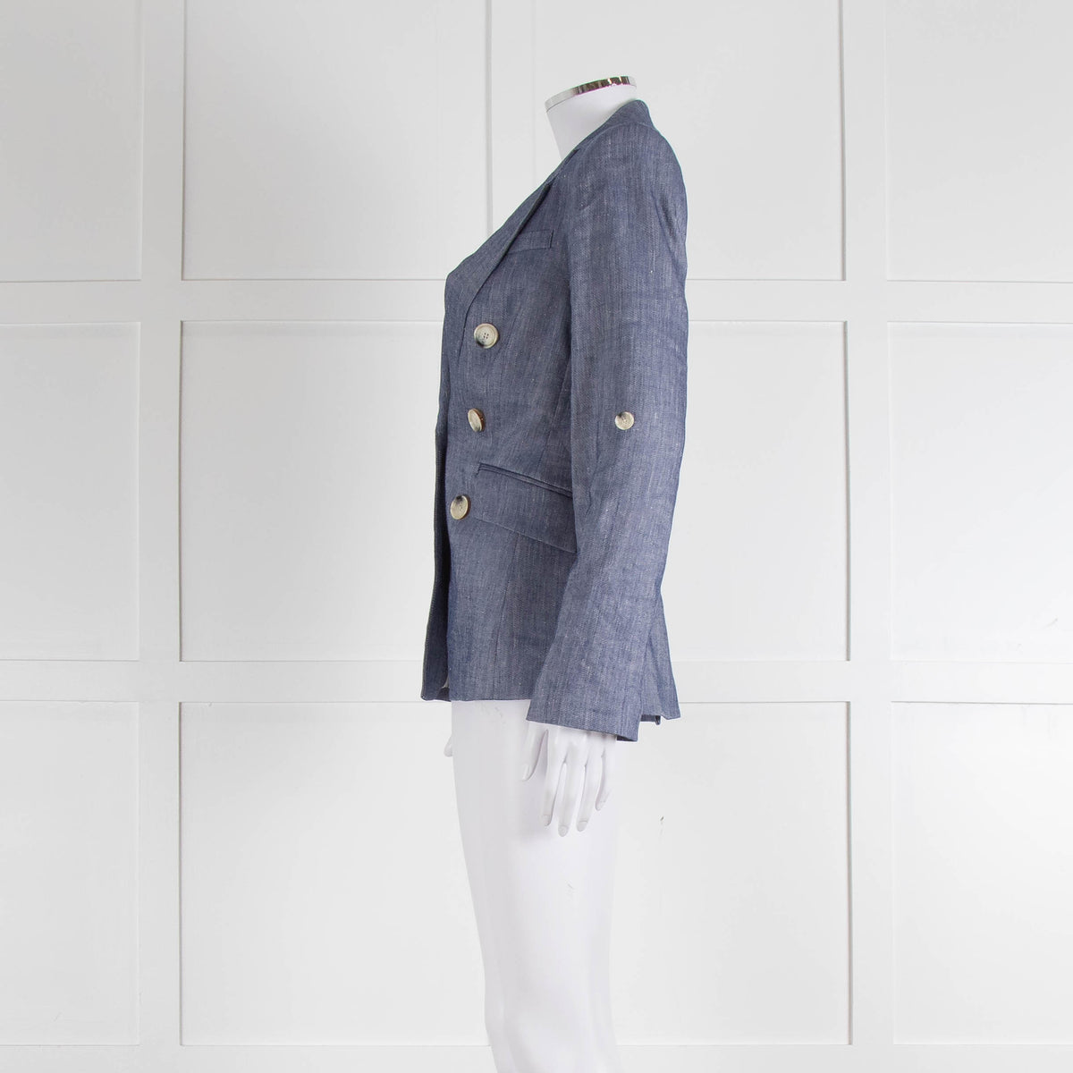 Veronica Beard Blue Linen Blend Blazer Jacket