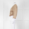 By Malene Birger Beige Tan Leather Trim Short Jacket