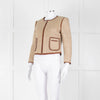 By Malene Birger Beige Tan Leather Trim Short Jacket