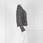 Rebecca Taylor Black White Tweed Zip Up Jacket