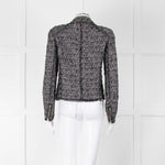 Rebecca Taylor Black White Tweed Zip Up Jacket