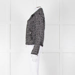 Rebecca Taylor Black White Tweed Zip Up Jacket