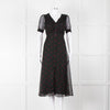 The Kooples Black Pink Heart Short Sleeve Midi Dress