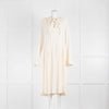 Victoria Beckham Cream Silk Pleated Tea Dress