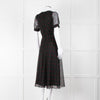 The Kooples Black Pink Heart Short Sleeve Midi Dress