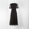 The Kooples Black Pink Heart Short Sleeve Midi Dress