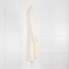 Victoria Beckham Cream Silk Pleated Tea Dress