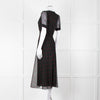 The Kooples Black Pink Heart Short Sleeve Midi Dress