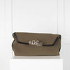 Alexander McQueen Khaki Neoprene Soft Four Ring Jewel Clutch