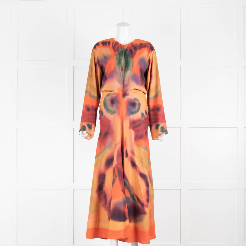 Altuzarra Orange Print Long Day Dress