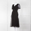 The Kooples Black Pink Heart Short Sleeve Midi Dress