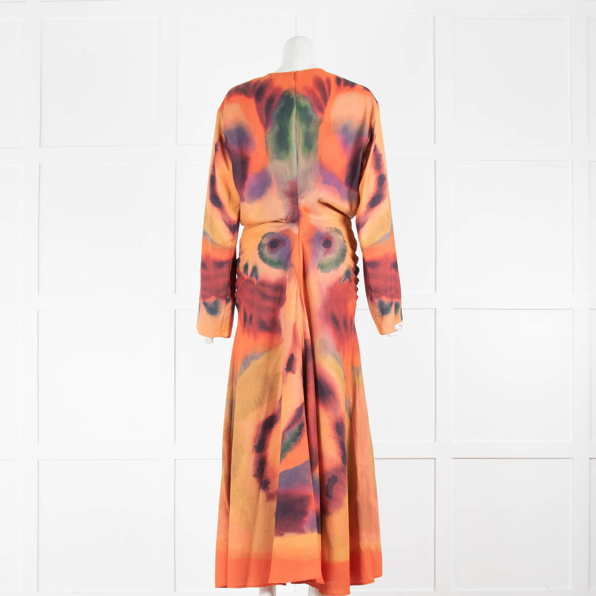 Altuzarra Orange Multicolour Maxi Dress With Long Sleeves
