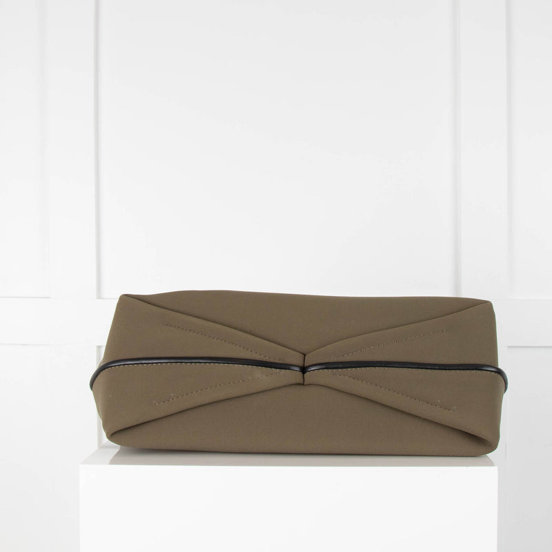 Alexander McQueen Khaki Neoprene Soft Four Ring Jewel Clutch