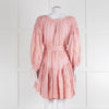 Innika Choo Peach Embroidered Mini Belted Linen Dress