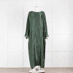 Asceno The Rhodes Green Bamboo Silk Maxi Dress