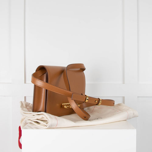 Alexander McQueen Tan Four Ring Leather Bag Detachable Strap